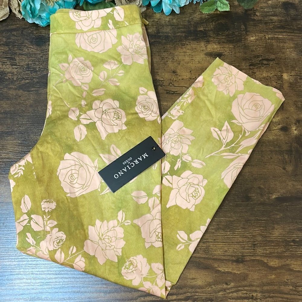 Marciano Green Floral Shelly Pants Size 2